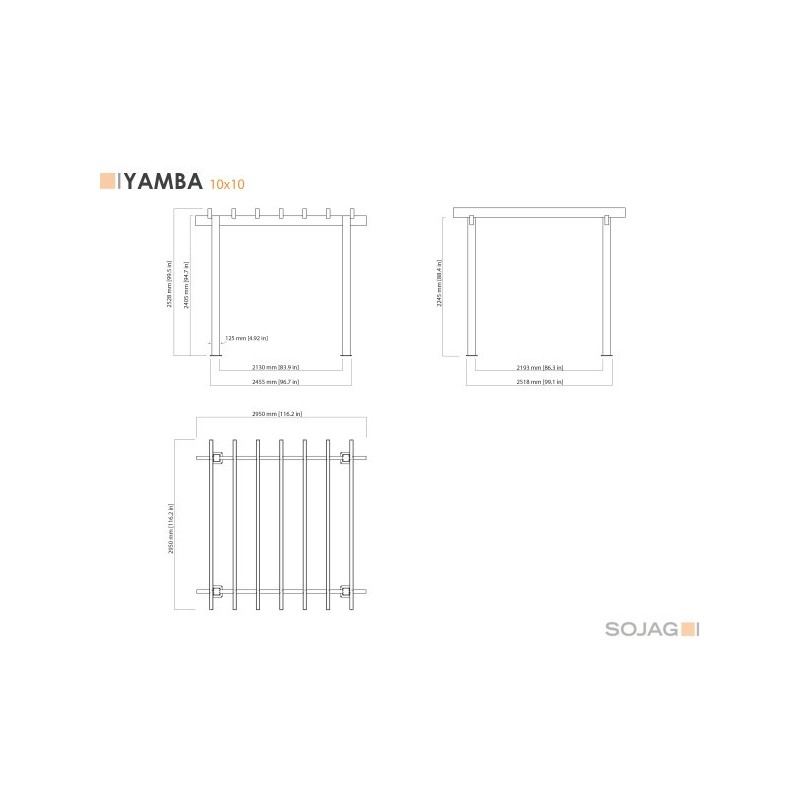 Sojag Yamba 10x10 Pergola Kit (500-9166859)