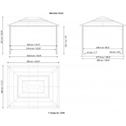 Sojag 10x12 Meridien Gazebo Kit - Dark Gray (500-9162936)