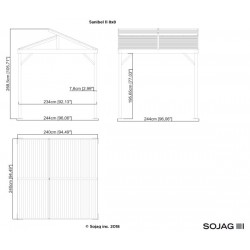 Sojag 8x8 Sanibel II Gazebo Kit - Light Gray (500-9162844)