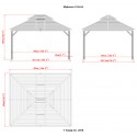 Sojag 12x14 Mykonos II Double Roof Gazebo Kit - Dark Gray (500-9165357)