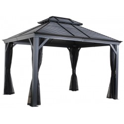 Sojag 10x14 Mykonos II Double Roof Gazebo Kit - Dark Gray (500-9165210)