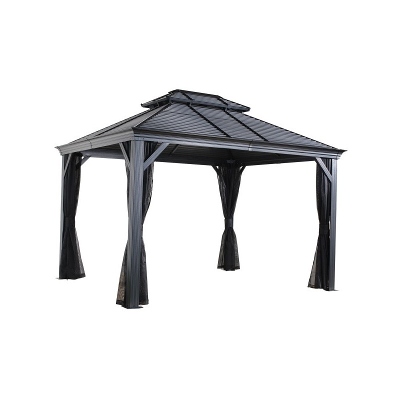 Sojag 10x14 Mykonos II Double Roof Gazebo Kit - Dark Gray (500-9165210)