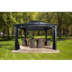 Sojag 10x14 Mykonos II Double Roof Gazebo Kit - Dark Gray (500-9165210)