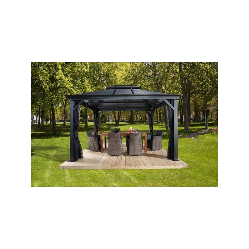 Sojag 10x14 Mykonos II Double Roof Gazebo Kit - Dark Gray (500-9165210)