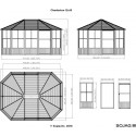 Sojag 12x15 Charleston Solarium Gazebo Kit - Dark Gray (445-9163001)