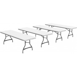 Lifetime 4-pack Commercial Stacking 8 Ft Folding Tables - White (80344)