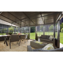 Sojag 10x13 Charleston Solarium Wall Mounted Gazebo Kit - Dark Gray (440-9163025)