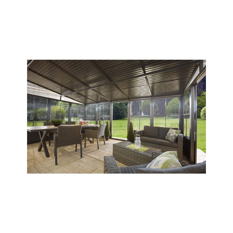 Sojag 10x13 Charleston Solarium Wall Mounted Gazebo Kit - Dark Gray (440-9163025)