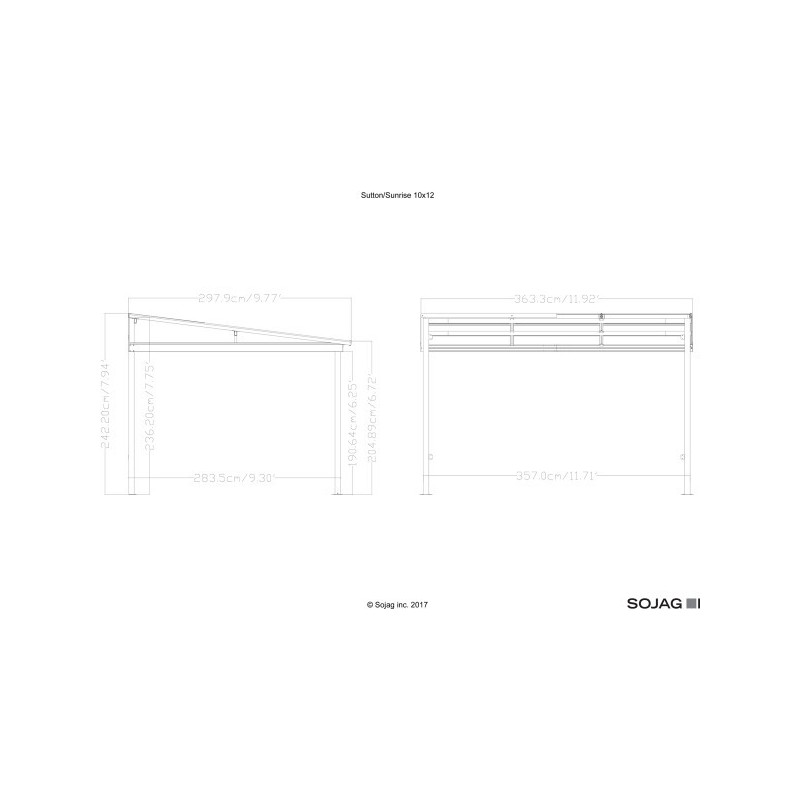 Sojag 10x12 Sutton Wall-Mounted Gazebo Kit - Dark Brown (500-9165371)
