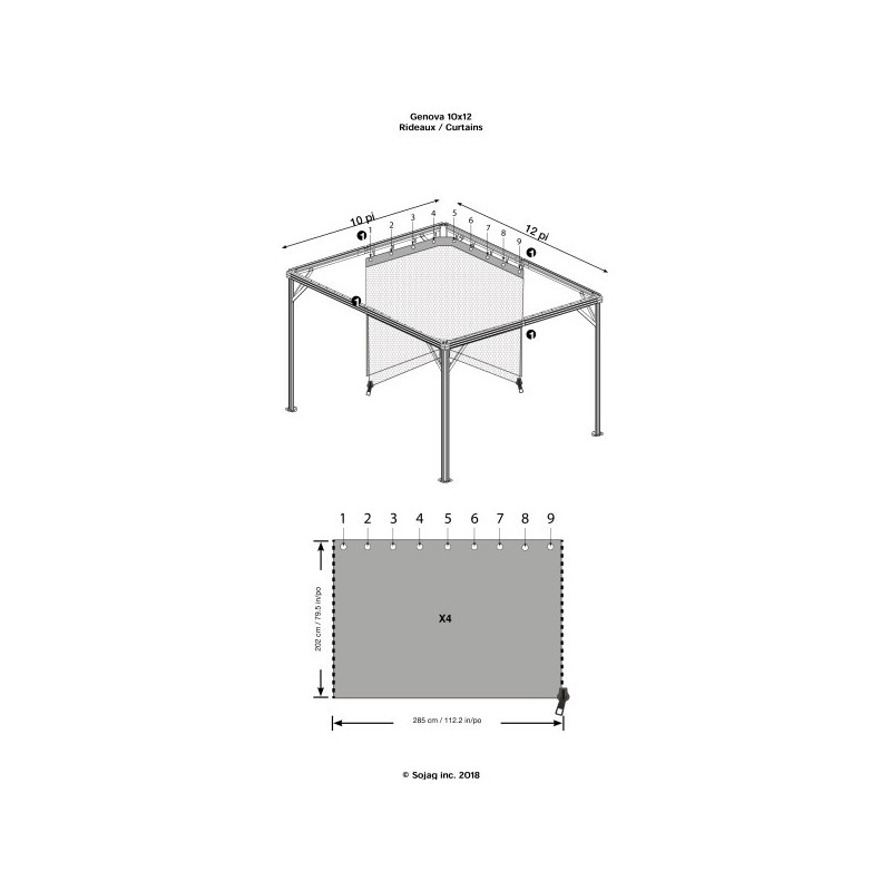 Sojag Curtains for Genova 10x12 - Brown (135-9161373)