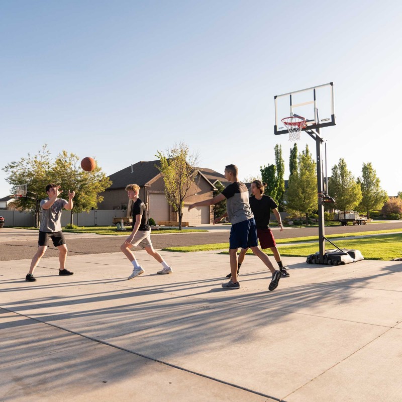 Lifetime 54-inch Tempered Glass Adjustable Portable Basketball Hoop (90734)