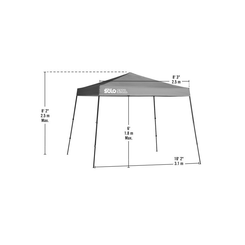 Quik Shade 11x11 Solo Steel 72 Canopy Kit - Black (164296DS)