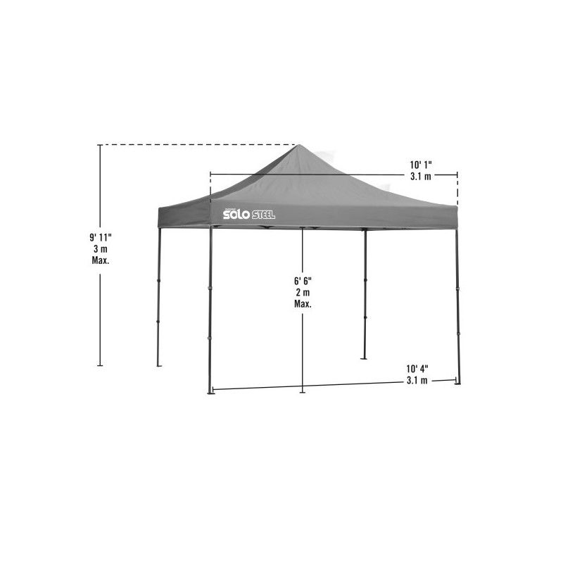 Quik Shade 10x10 Solo Steel 100 Canopy Kit - Black (167555DS)