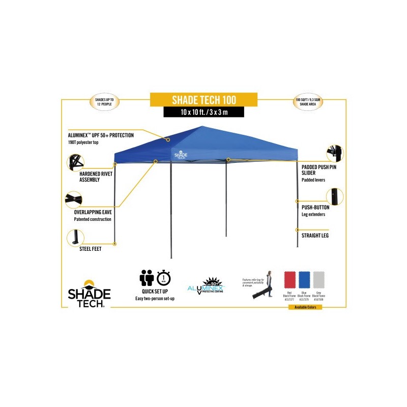 Quik Shade 10x10 Shade Tech ST100 Canopy Kit - Gray (167599DS)