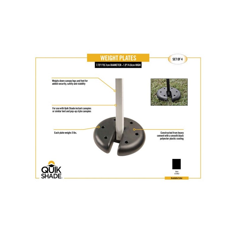 Quik Shade Canopy Weight Plate Kit (139962DS)