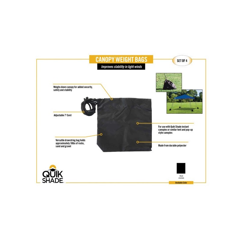 Quik Shade Canopy Weight Bags- Black (162681DS)