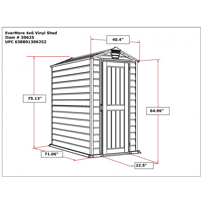DuraMax 4x6 EverMore Vinyl Shed with Foundation Kit (30625)