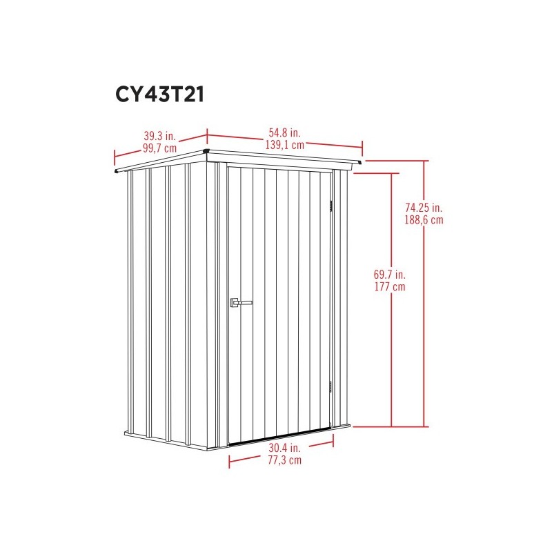 ShelterLogic 4x3 Spacemaker Patio Steel Shed Kit - Teal and Anthracite (CY43T21)