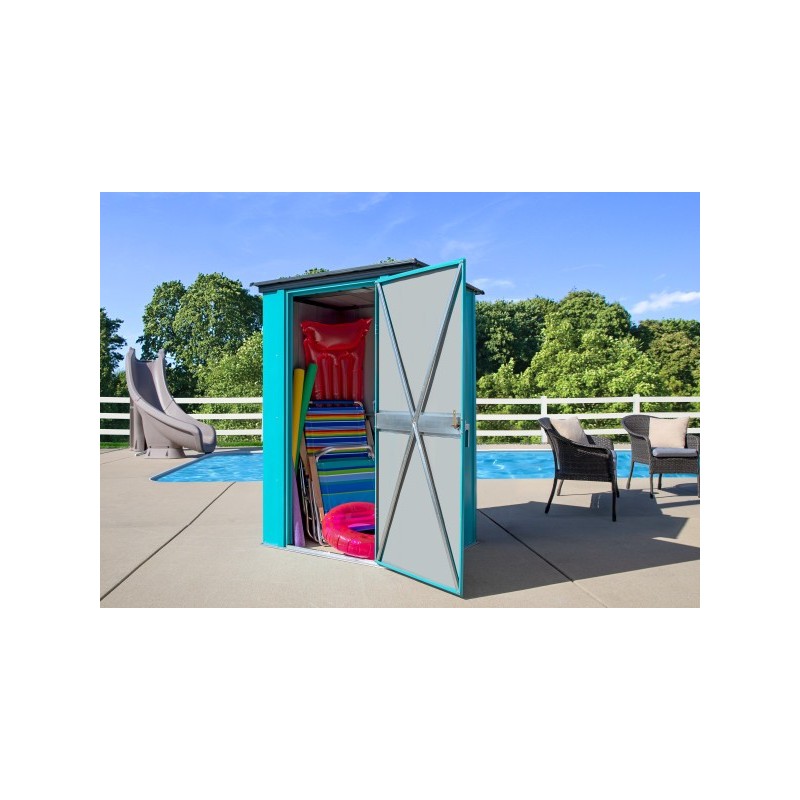 ShelterLogic 4x3 Spacemaker Patio Steel Shed Kit - Teal and Anthracite (CY43T21)