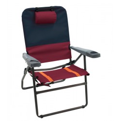 RIO Gear 4-Position Aluminum 17 inches Folding Chair - Charcoal/Oxblood (GR617-430-1)