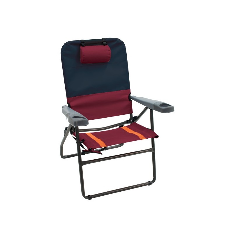 RIO Gear 4-Position Aluminum 17 inches Folding Chair - Charcoal/Oxblood (GR617-430-1)