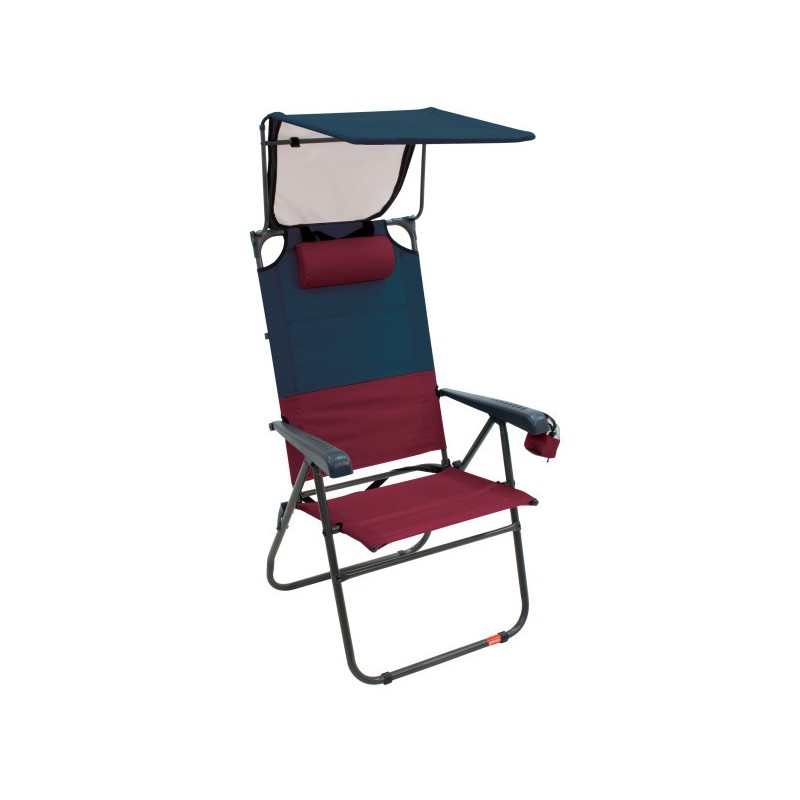 RIO Gear Hi-Boy Aluminum Canopy Folding Chair - Charcoal/Oxblood (GR643GHCP-430-1)