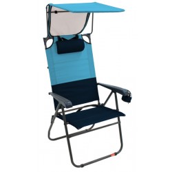 RIO Gear Hi-Boy Aluminum Canopy Folding Chair - Blue Sky/Navy(GR643GHCP-432-1)