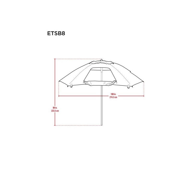 Rio 8' Extreme Shade Total Sun Block Umbrella - Blue (ETSB8-28-1)