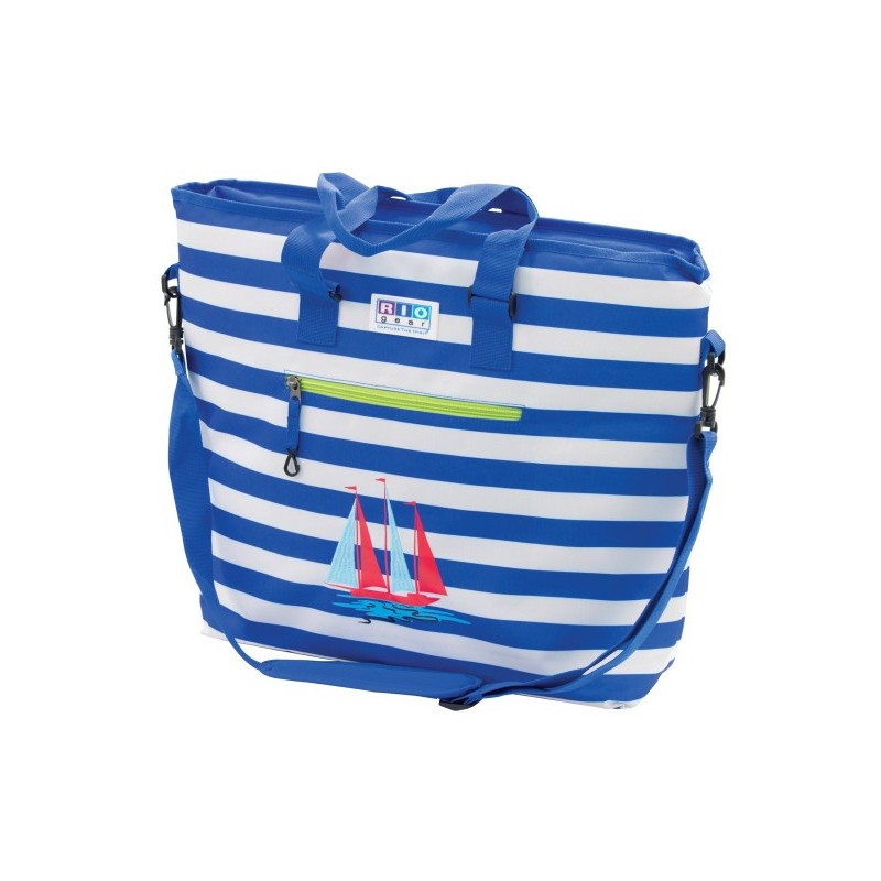 Rio Gear Deluxe Insulated Cooler Beach Bag - Blue Stripe (CT777-1915-1)