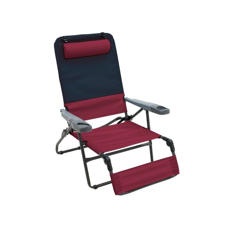 Rio Gear 4-Position Ottoman Lounger - Charcoal and Oxblood (GR569-430-1)