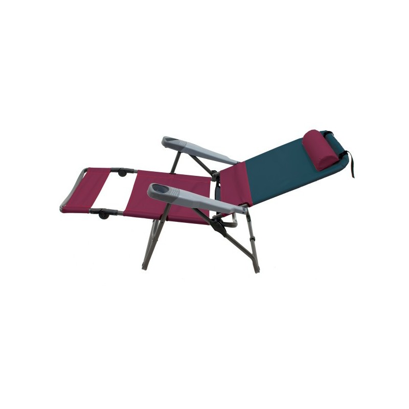 Rio Gear 4-Position Ottoman Lounger - Charcoal and Oxblood (GR569-430-1)