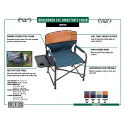 Rio Gear Broadback XXL Camp Folding Chair - Blue Sky and Navy (GRDR400-432-1)