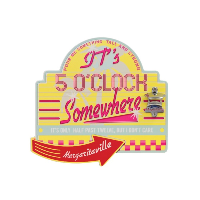 Margaritaville Bottle Opener Sign with Magnetic Cap Catcher - Diner (PSSM01-MV-1)