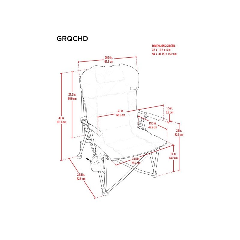 Rio Deluxe Hard Arm Quad Chair - Navy (GRQCHD01-436-1)