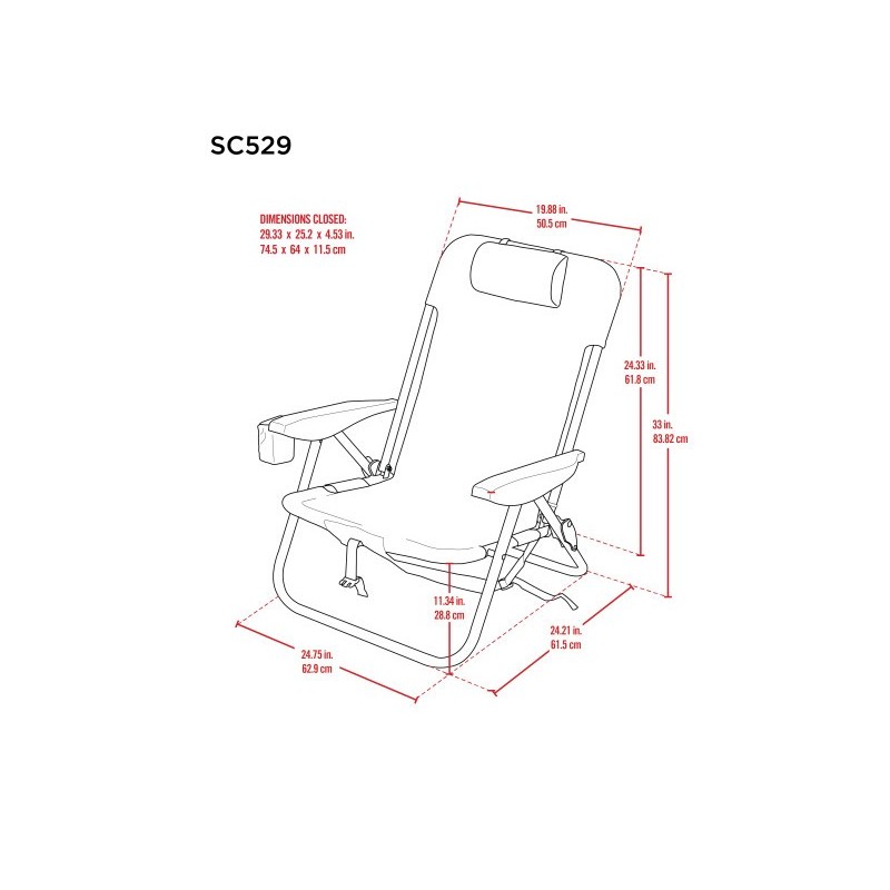 Rio Lace-Up Aluminum Backpack Chair - Blue (SC529-46-1)