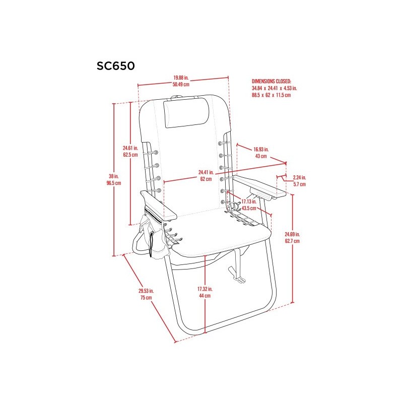 Rio Hi-Boy Lace Up Backpack Chair - Multicolor (SC650-2002-1)