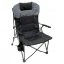 Rio Deluxe Hard Arm Quad Chair - Charcoal and Black (GRQC01-431-1)