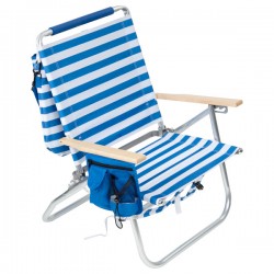 Rio Easy In-Easy Out Backpack Removable Tote Bag Chair - Blue/White Stripe (SC601RT-1915B202-1)