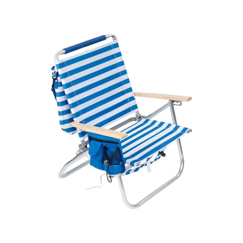Rio Easy In-Easy Out Backpack Removable Tote Bag Chair - Blue/White Stripe (SC601RT-1915B202-1)