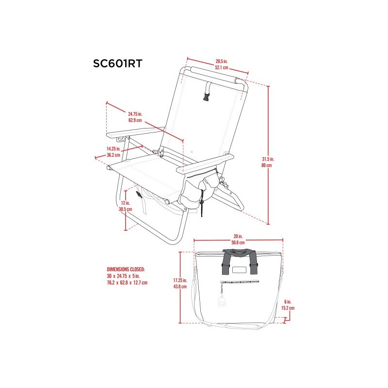 Rio Easy In-Easy Out Backpack Removable Tote Bag Chair - Blue and White (SC601RT-46B204-1)