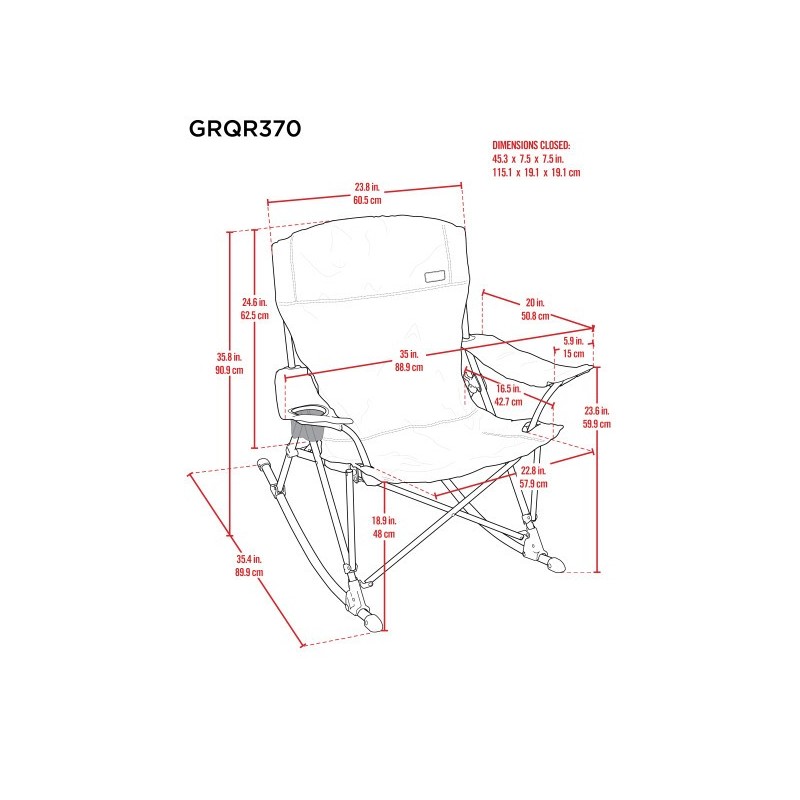 Rio Soft Arm Quad Rocker Chair - Slate (GRQR370-445-1)