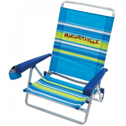 Margaritaville 5-Position Beach Chair - Blue Stripe (SC196MV-504-1)