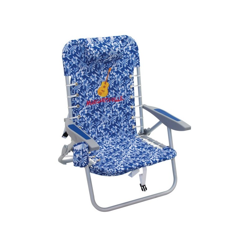 Margaritaville 4-Position Backpack Beach Chair - Blue Floral (SC529MV-505-1)