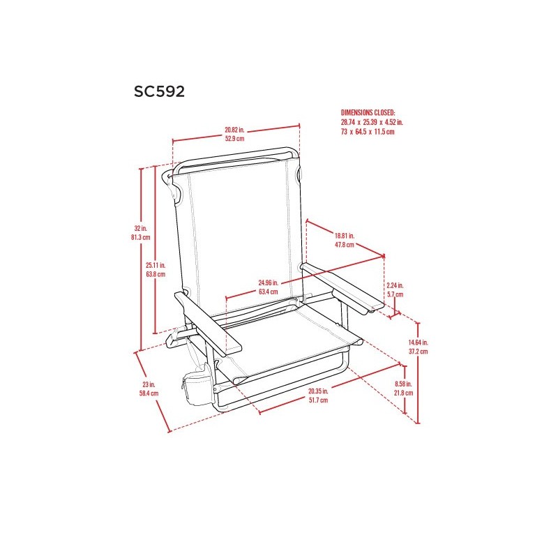 Rio Beach Classic  5-Position Lay-Flat Beach Chair - Umbrella Print (SC592-900-1)