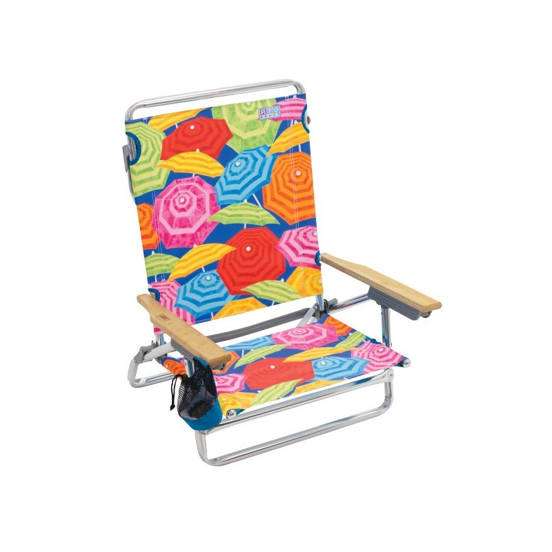 Rio Beach Classic  5-Position Lay-Flat Beach Chair - Umbrella Print (SC592-900-1)