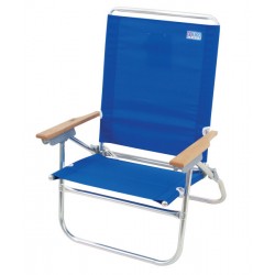Rio Beach 4-Position Easy-In Easy-Out Beach Chair - Solid Blue (SC602-46-1)