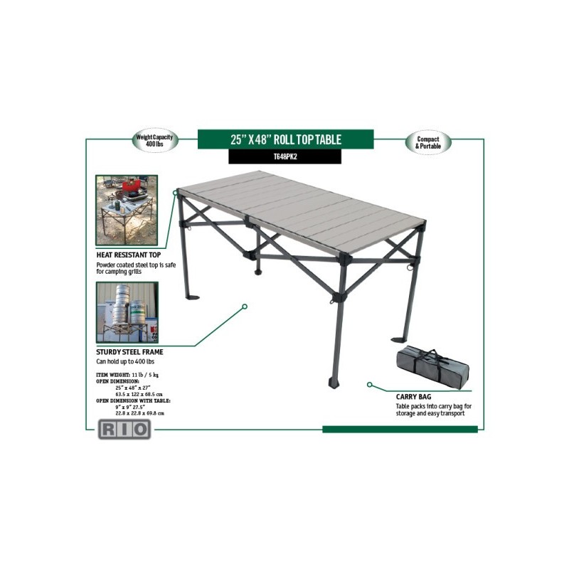 Rio Gear Aluminum Camping Table  (T648-1)