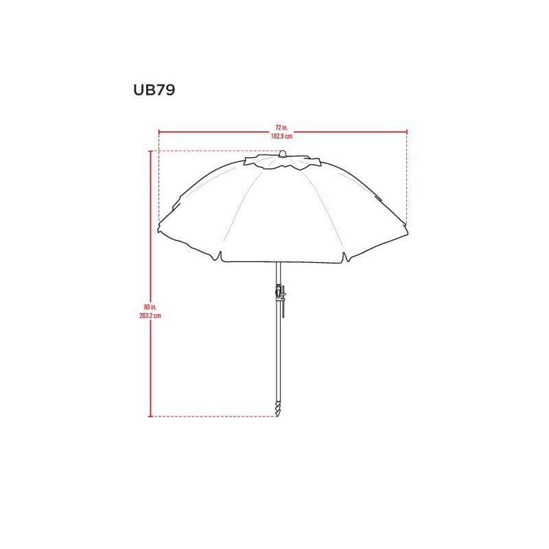 Margaritaville 6' Beach Umbrella with Built-In Sand Anchor - Blue Green Stripe (UB79MV-504-1)