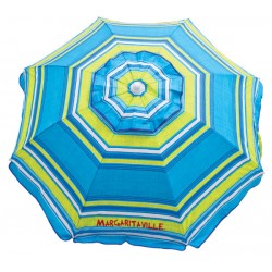 Margaritaville 6' Beach Umbrella with Built-In Sand Anchor - Blue Green Stripe (UB79MV-504-1)