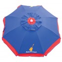 Margaritaville 6' Beach Umbrella with Built-In Sand Anchor - Blue with Red Border (UB79MV-506-1)